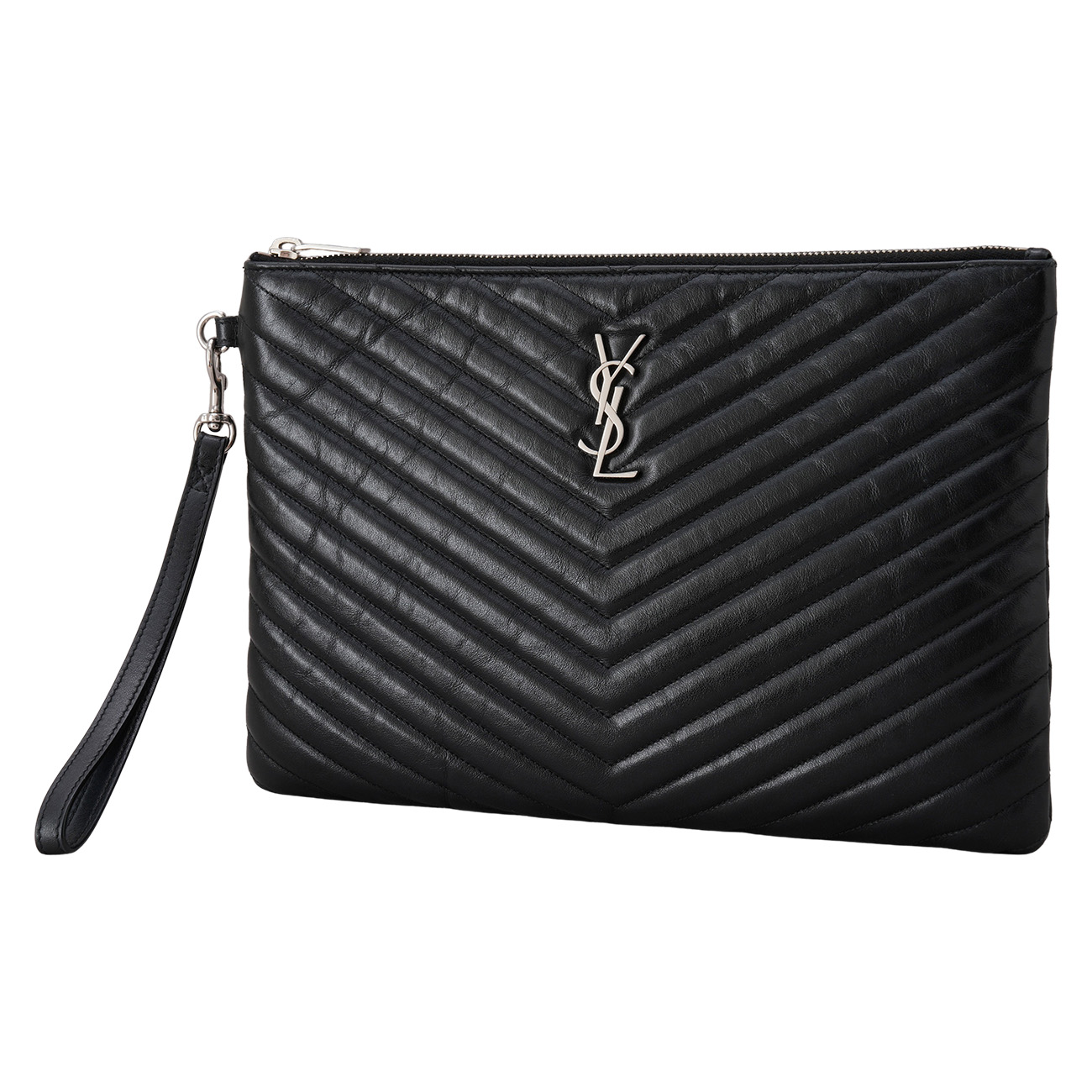 YVES SAINT LAURENT(USED)생로랑 559193 모노그램 쉐브론 클러치